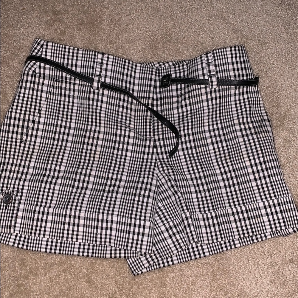 COPY - Black and white plaid shorts
